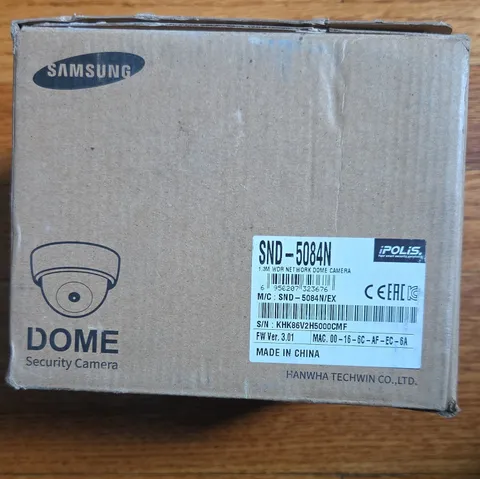 Samsung SND-5084N IP Network Wired Dome Security Camera, Color Mode, 1 Cam
