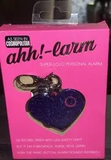 NEW Ahh! Larm Super Loud Personal Safety Alarm Heart Panic Button Purple US71
