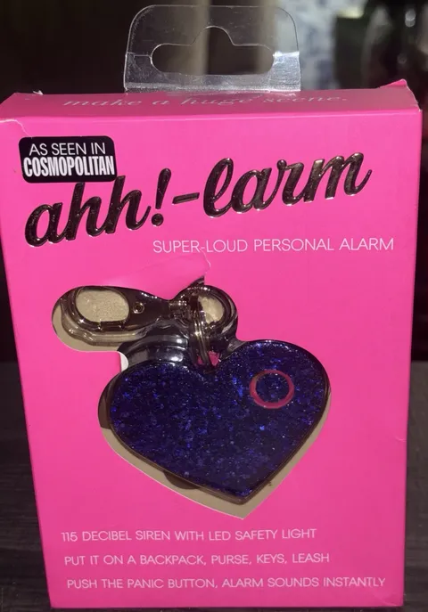 NEW Ahh! Larm Super Loud Personal Safety Alarm Heart Panic Button Purple US71