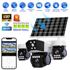Solar Security Cameras Wireless Outdoor Night Vision PIR Sensor Surveillance Cam