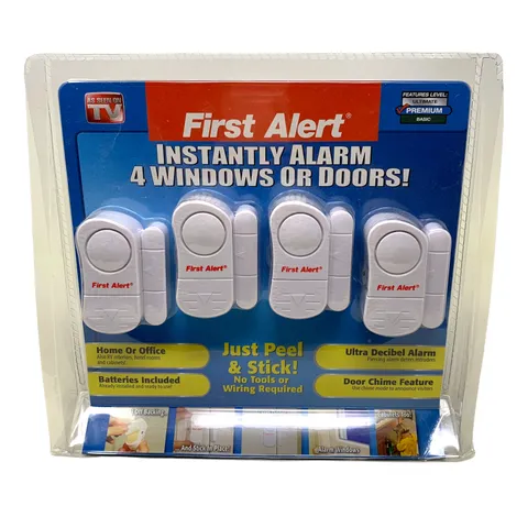 FIRST ALERT® peel and stick door/window alarms set of 4 NEW!