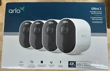 ARLO ULTRA 2 4K 4-Camera Spotlight Security Bundle w SmartHub VMS5440-2CCNAS NEW