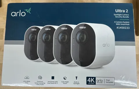 ARLO ULTRA 2 4K 4-Camera Spotlight Security Bundle w SmartHub VMS5440-2CCNAS NEW