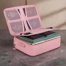 Fireproof Document Box with Lock, Portable Fireproof Document Bag Waterproof ...