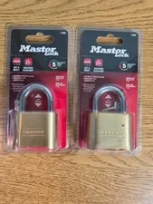 NEW - Pair Master Lock Steel Resettable Double Locking Combination Padlock, 175D