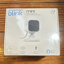 Blink Mini Indoor Plug-In HD IP Camera, Wi-Fi, Motion Detection, 2-Way Audio