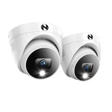Add On Wired 2K HD Indoor/Outdoor Deterrence Dome Cameras with 2-Way Audio (2...