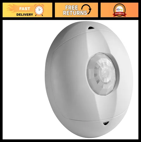 Ceiling Mount Occupancy Sensor, PIR 360° Coverage, 450 sq ft, Self-Adjusting, Wh