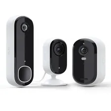Arlo Essential Whole Home Security Bundle | Outdoor, Indoor, 3 Cameras, White