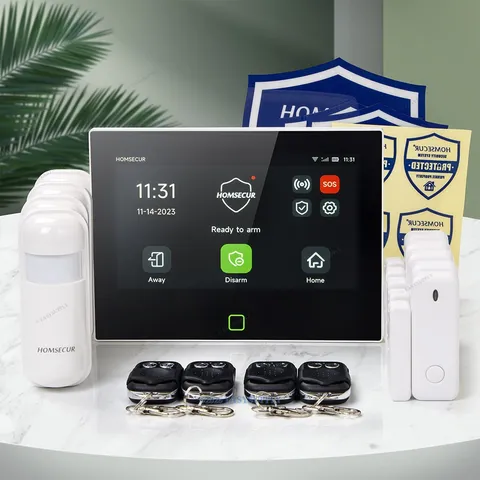 HOMSECUR Wireless WIFI 4G 2G LCD Home House 7" Alarm System+PIR+5*Door Sensor