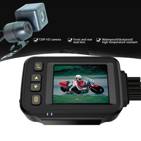 Motorcycle DVR Dash Cam FrontRear View Waterproof Camera Logger Driving Recorder