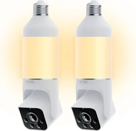 WYZE Bulb Cam Security Camera 2K 2 Pack Outdoor