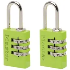 Master Lock 7620EURTCOL Aluminum 3-Digit Combination 20mm Lock Color X 2