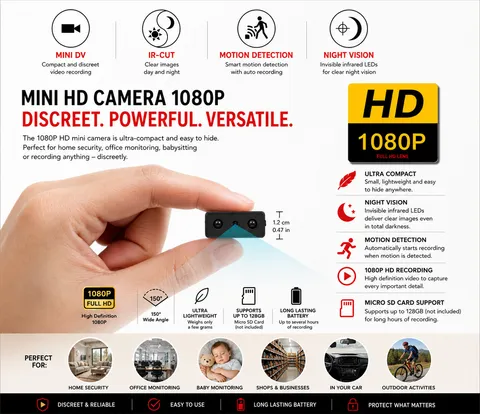 Mini Camera WiFi 1080P HD Home PIR DVR Camcorder Night Vision Home Security Cam