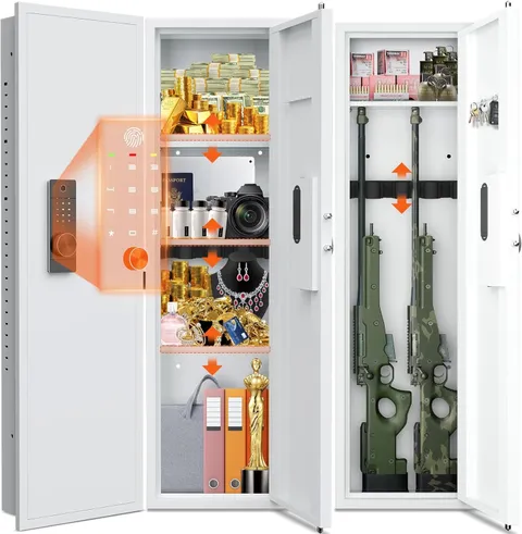 kavey 53.15" Wall Safe Between the Studs Biometric Hidden Wall Safe with 3 Shelf