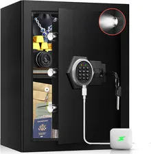 3.2 Cu Ft Large Home Safe Box with Type-C Port | Steel Security Box with Digital
