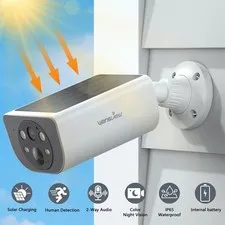 Wansview Wireless 3MP Solar Security Camera Battery WiFi Outdoor 2 Way Audio IR