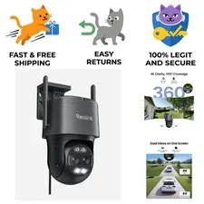 4K 8MP Dual-Lens PTZ Outdoor Security Camera with Smart Alerts & 2-Way Audio