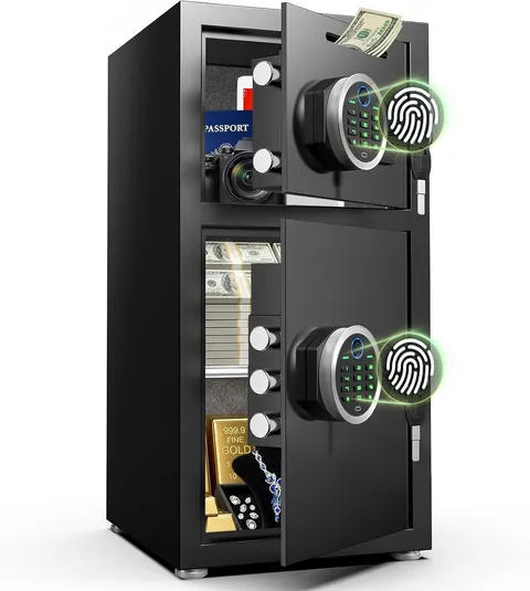 6.0 Cub Large Biometric Safe Box with Deposit Slot Home Safe with Backlit Keypad