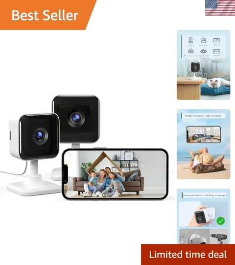 2K Indoor Security Camera, 2 Packs Cameras for Home Security Wi-Fi Cameras, M...