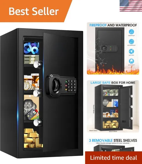 6.1 Cuft Fireproof Digital Safe with Anti-Theft System and Programmable Keypad