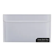 Fireproof Lipo Battery Bag 10.7x6.3" Silver ExplosionProof Lithium Pouch