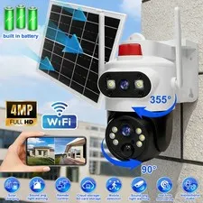 Solar Camera 4MP WiFi Security Camera PTZ 360°Color Night Vision 2-Way Audio