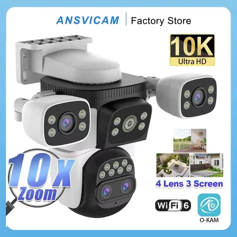 5MP Outdoor Security Camera CCTV with 10X Zoom 3 Lens PTZ Waterproof WiFi Camera