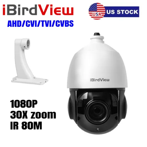 iBirdView 1080P 30X ZOOM IR Night AHD/TVI/CVI/CVBS NTSC Speed PTZ Camera IR 80M