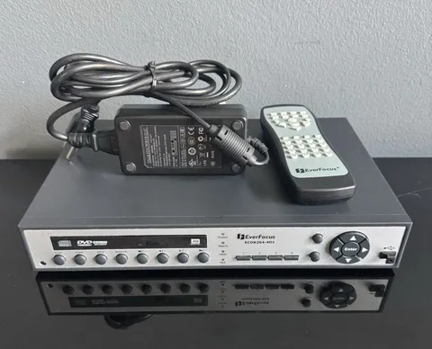 EVERFOCUS 4 Channel Input CCTV DVR DVD Burner 500 GB + Power & Remote Very Clean