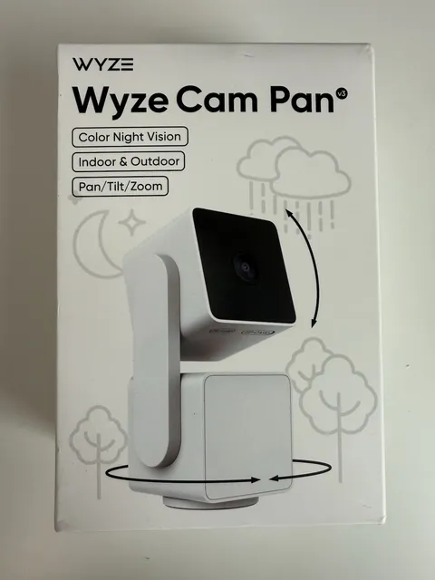 Wyze Cam Pan v3 1080p Wi-Fi IP Camera Color Night Vision Pan-Tilt Zoom White