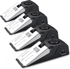 AceMining Door Stop Alarm with 120dB Siren, Floor Mount Type, 4 Pack, Black 