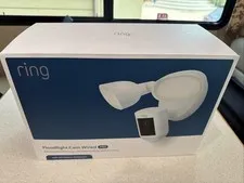Ring Floodlight Cam Pro Camera Wired Surveillance White Wi-Fi Outdoor