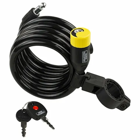 180cm Spiral Coil Cable Lock with Illuminated Key Hole