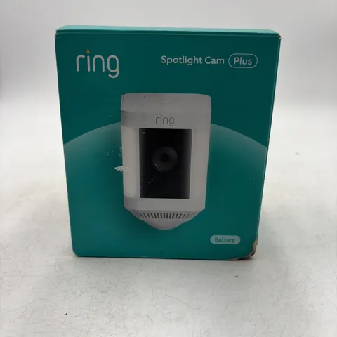 Ring - Spotlight Cam Plus Outdoor/Indoor Wireless 1080p Battery Camera - White