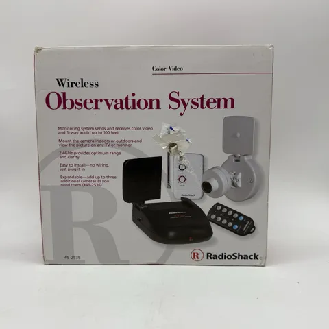 Radio Shack Wireless Observation Security System Color Video Open Box New 492535