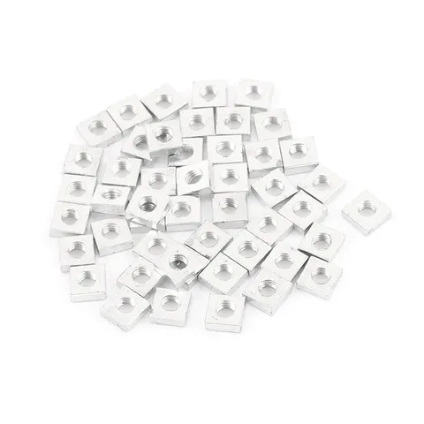 50pcs M4 7.8 x 7.8 x 2mm Stainless Steel Square Screw Fixing Nuts
