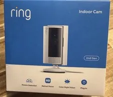 New Ring Indoor Cam (2nd Gen) 1080p Wi-Fi Plug-In Motion Detection Indoor White