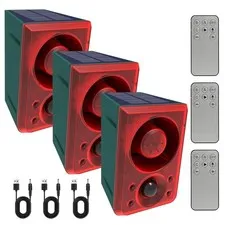 Solar Outdoor Motion Sensor Alarm with Dog Barking Gunshot Sound, Support Rec...
