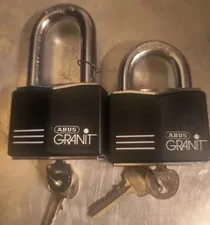 Lot of 2 ABUS 36/55 Extreme Series Padlock Weatherproof Hardened Steel 2 Keys Pe