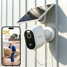 INFIYA 2K Solar Camera Outdoor Wireless for Home Security PIR Motion Detection