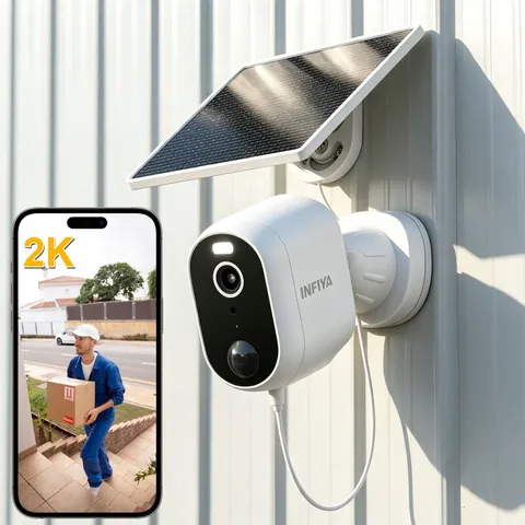 INFIYA 2K Solar Camera Outdoor Wireless for Home Security PIR Motion Detection