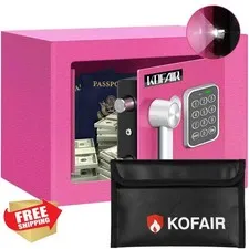 KOFAIR 0.23 Cu Ft Safe Box Pink