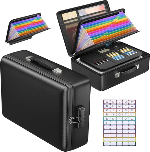 Grothery 5200°F Fireproof Document Box with Lock, Hard Case Fire Proof Safe for