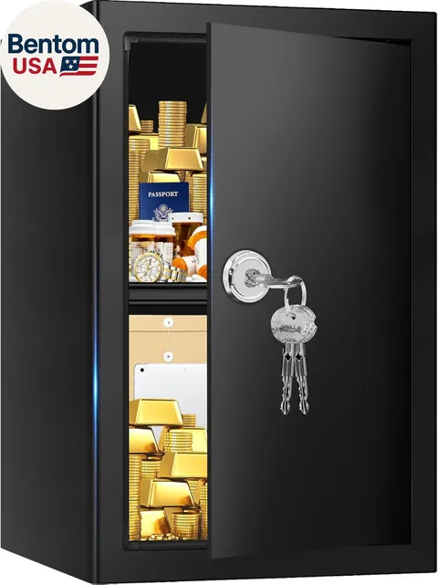 2.6 Cubic Feet Fireproof Safe Box with Key Lock, Hidden Steel Security Box with