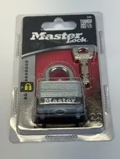 Master Lock 22D Keyed Padlock 1-1/2in Steel Silver/Black Hardened Shackle