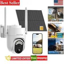 4G LTE Cellular Security Camera Outdoor 2K Night Vision Waterproof
