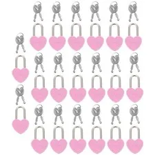 20 Sets Small Heart Shaped Padlocks with Keys for Travel Use
