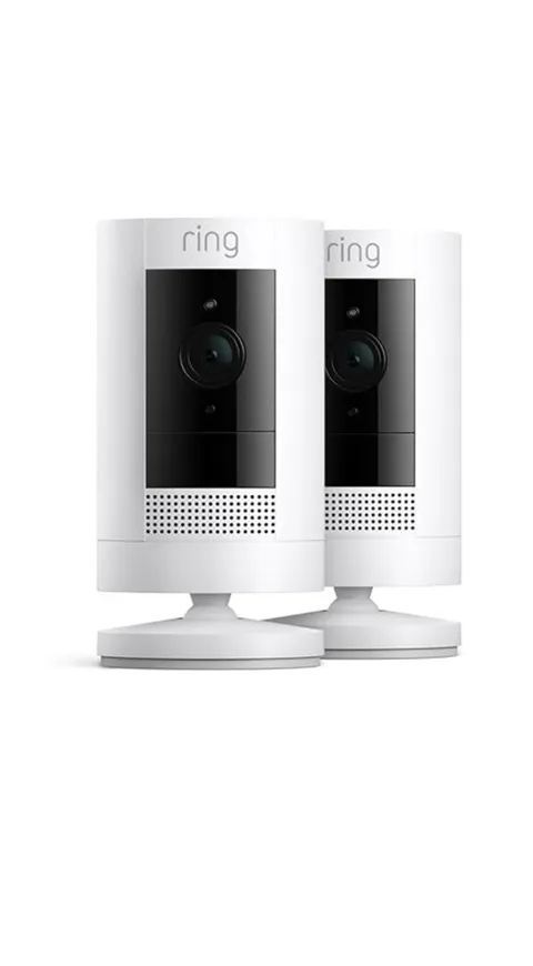 2 Pack-Ring Stick Up Cam Battery White Wireless Wi-Fi 1080p HD Indoor/Outdoor