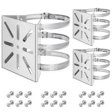 3 Pcs Universal Vertical Pole Mount for Wall Mounting Bracket with 6 Loops St...
